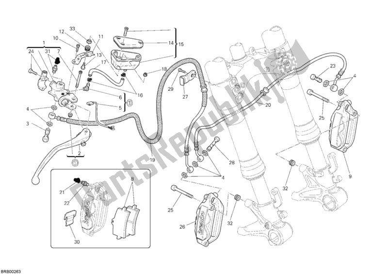 Todas las partes para Sistema De Freno Delantero de Ducati Streetfighter USA 1100 2010